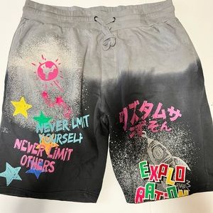 Men's Rebel Minds Gray Ombre Designer Lounge Shorts Size 4XL